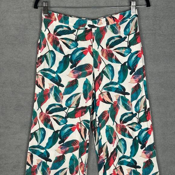 ONIA Pants Women Extra Small White Leaf Mila Cover Up Resort Beach Tropical Boho - Picture 3 of 15